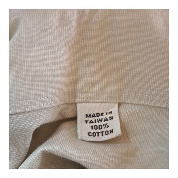 Pront-Uomo Mens Long Sleeve Button up Dress Shirt Tan 100% Cotton Size 16/32-33 - Picture 4 of 4